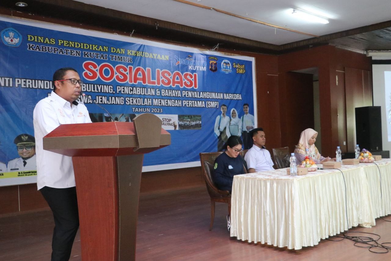 Ratusan Pelajar Hadiri Sosialisasi Anti Perundungan dan Bahaya Narkoba oleh Disdik Kutim