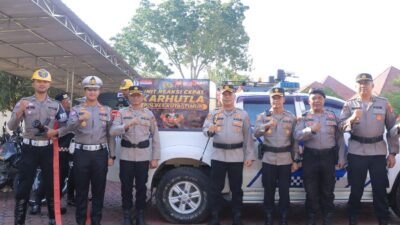 Polres Kutim Gelar Apel Sapras Karhutla
